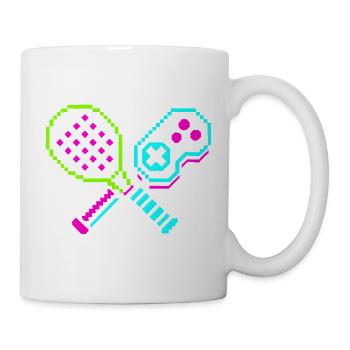 Retro Arcade Neon Paddel - Tasse - Weiß - Rechts