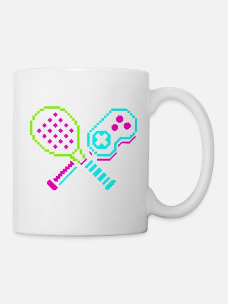 Retro Arcade Neon Paddel - Tasse - Weiß