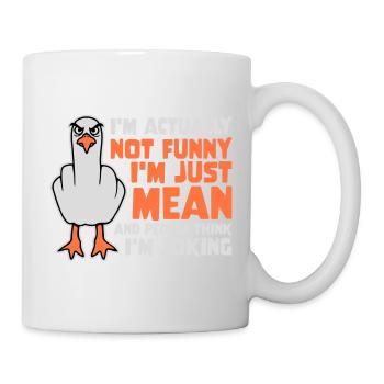 Doigt d’honneur Seagull Pas drôle Les gens méchants pensent à la blague - Mug blanc - blanc - Droite