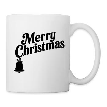 Merry Christmas mit einzelner Weihnachtsglocke - Tasse - Weiß - Rechts