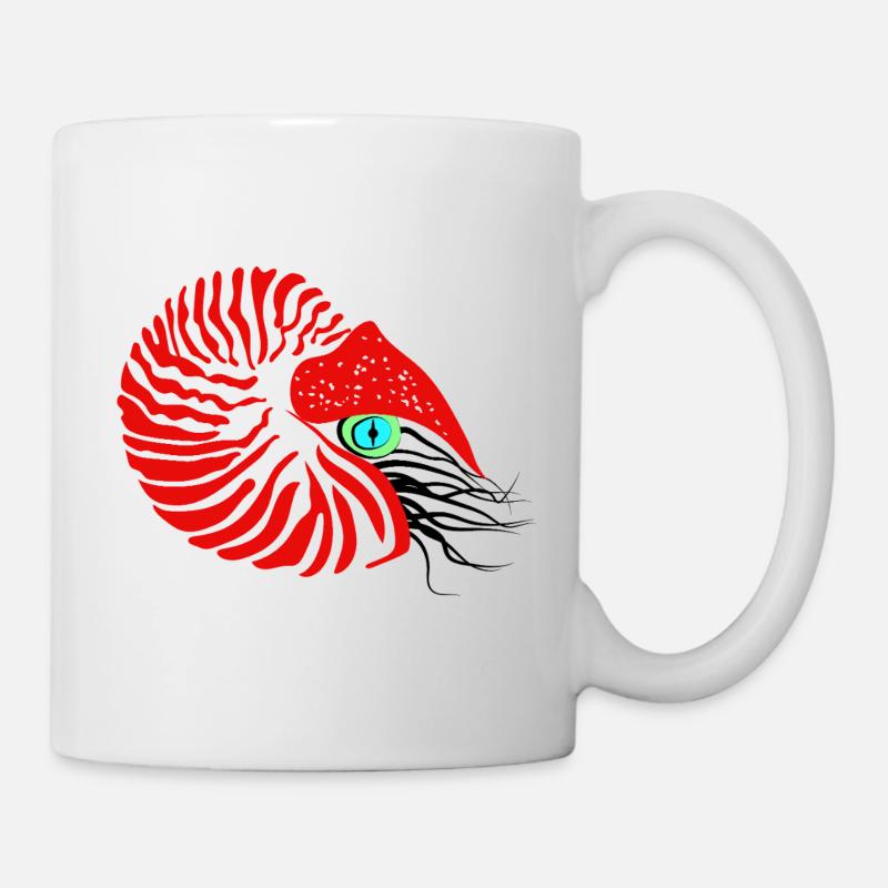 Perlboot, Ammonit, Kopffüßer, Nautilus - Tasse - Weiß