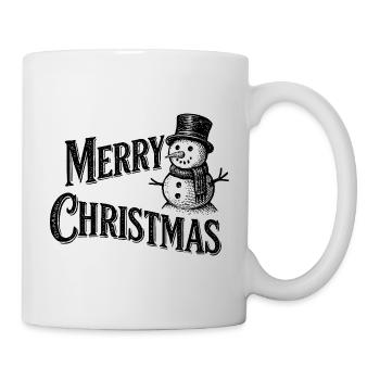 Vintage Schneemann – Merry Christmas - Tasse - Weiß - Rechts