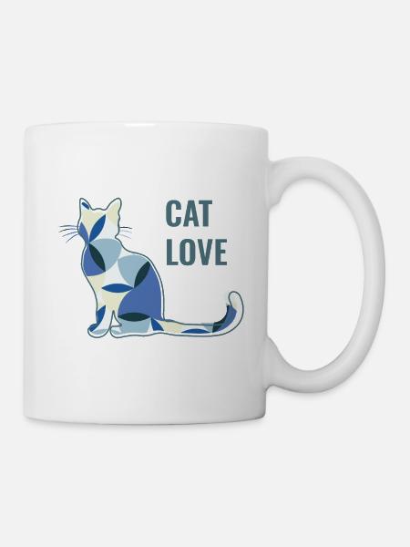 Katzenliebe - Cat Love - Tasse - Weiß
