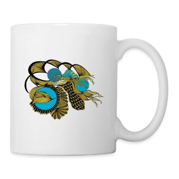 Golden Koi with Blue Circles - Mug - white - Right