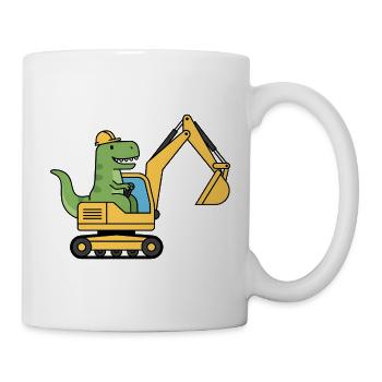 Dino Excavator Dinosaure - Mug blanc - blanc - Droite