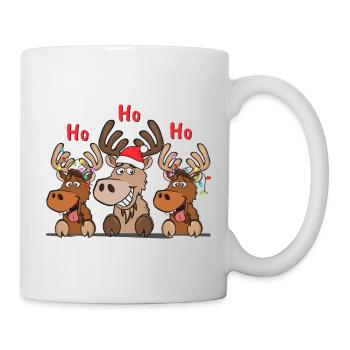 Coole Rentiere Trio Ho Ho Ho Weihnachten - Tasse - Weiß - Rechts