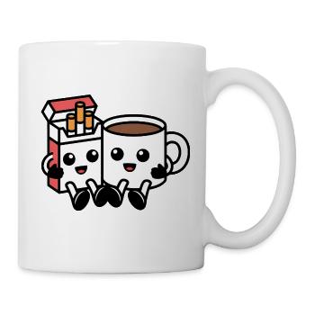 Café et cigarettes - Petit-déjeuner balkanique drôle - Mug blanc - blanc - Droite