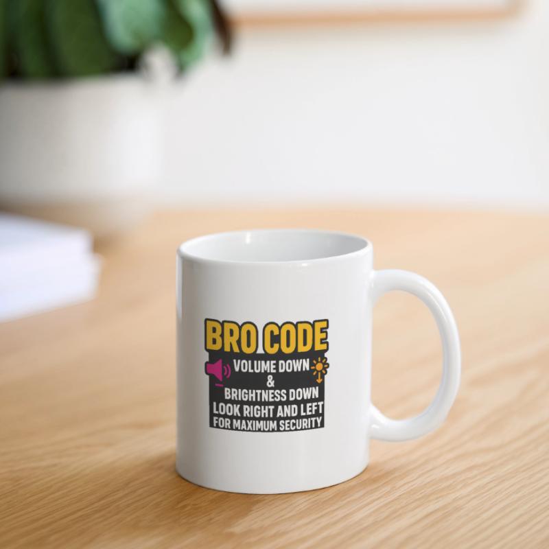 Bro Code Volume Down Look Right Left, Funny  Mug