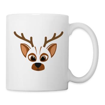 Süßes Hirschgesicht in Best in Brown Shirt - Tasse - Weiß - Rechts