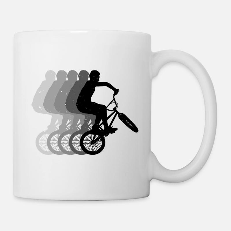 Cycliste rétro des années 80 de BMX - Mug blanc - blanc