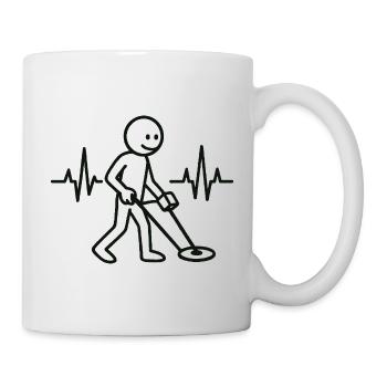 Herzschlag-Metall-Erkennungs-Schatzsucher-Design - Tasse - Weiß - Rechts