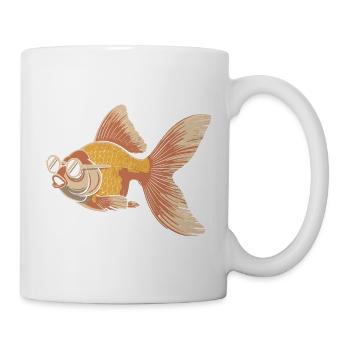 Goldfish with Glasses Retro - Mug - white - Right
