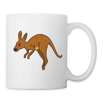 Känguru Vintage Rust-Texture - Tasse - Weiß - Rechts