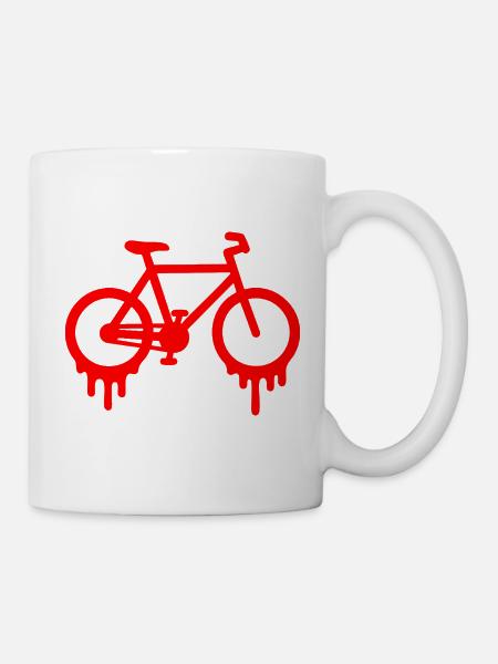 Tropfendes Fahrrad-Graffiti - Tasse - Weiß