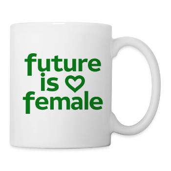 Is Female Feminism Girl Power Heart - Mug - white - Right