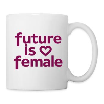 Is Female Feminism Girl Power Heart - Mug - white - Right