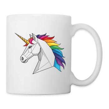 Licorne géométrique avec arc-en-ciel - Mug blanc - blanc - Droite