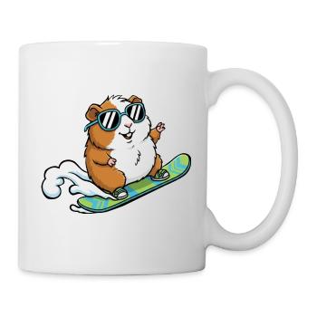 Snowboard Meerschweinchen Mit Sonnenbrille - Tasse - Weiß - Rechts