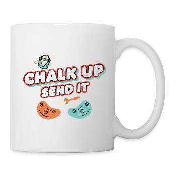 Inscris à la craie Envoie ça Plaisir d’escalade - Mug blanc - blanc - Droite