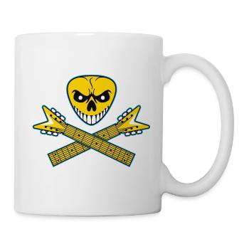 Guitar Pick Skull and Crossed Guitars - Mug - white - Right