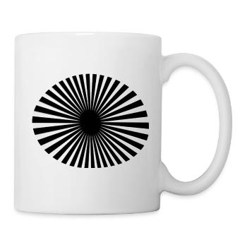 Black and white circular spokes - Mug - white - Right