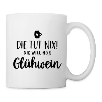 She doesn't do anything mulled wine Christmas - Mug - white - Right