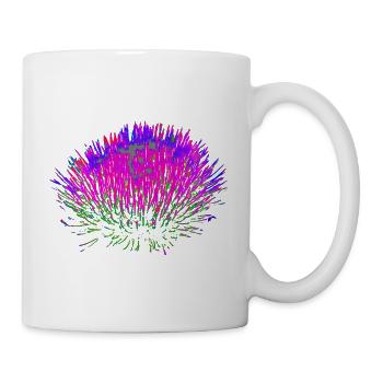 Neon-Blume– Pop-Art Design - Tasse - Weiß - Rechts