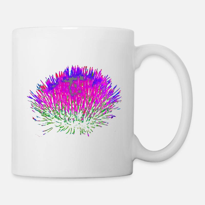 Neon-Blume– Pop-Art Design - Tasse - Weiß