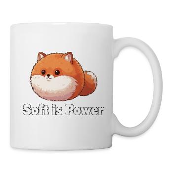 Fluffy panda saying: Soft is power - Mug - white - Right