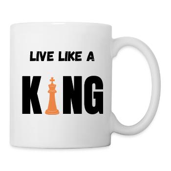 Roi Orange sur fond noir - Mug blanc - blanc - Droite