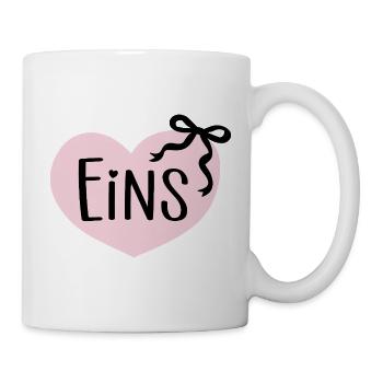 First Birthday 1st Year Girl Heart Bow - Mug - white - Right