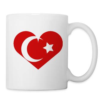 Heart-shaped Turkish flag - Mug - white - Right