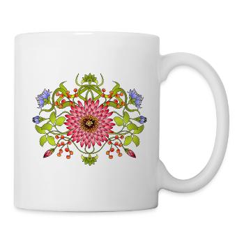 Blumen - Tasse - Weiß - Rechts