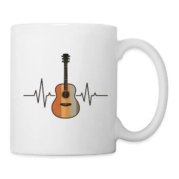 Battement de cœur de guitare | Musicien ECG Rétro Vintage - Mug blanc - blanc - Droite