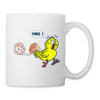 La libération du poussin - Mug blanc - blanc - Droite