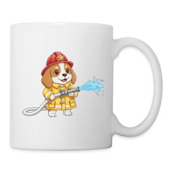 Beagle Firefighter Dog Volunteer Firefighter Boys - Mug - white - Right