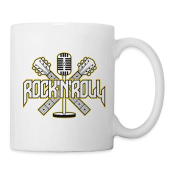 RocknRoll Crest with Guitars and Mic - Mug - white - Right