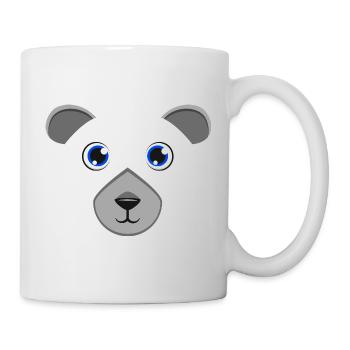 Niedliche Cartoon-Eisbären-Gesicht Blauaugen Arktis-Anim - Tasse - Weiß - Rechts