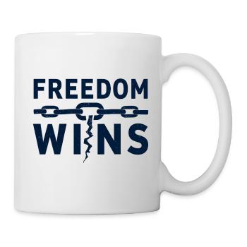 La liberté gagne : La liberté brise les chaînes - Mug blanc - blanc - Droite