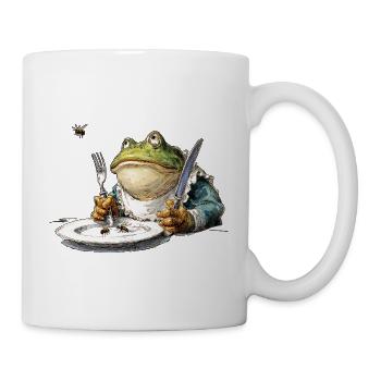 Grenouille galante à la table à manger - Mug blanc - blanc - Droite