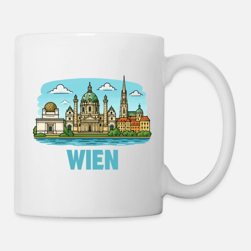 Panorama de Vienne : Silhouette historique - Mug blanc - blanc