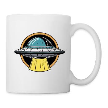 UFO-Lichtstrahl Cartoon - Tasse - Weiß - Rechts