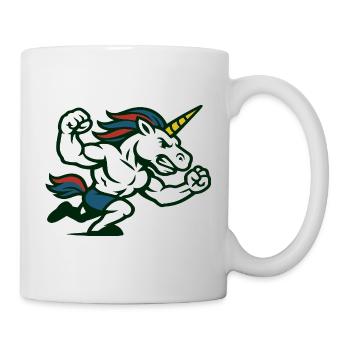 Power Unicorn Running Strong Fantasy Illustration - Tasse - Weiß - Rechts