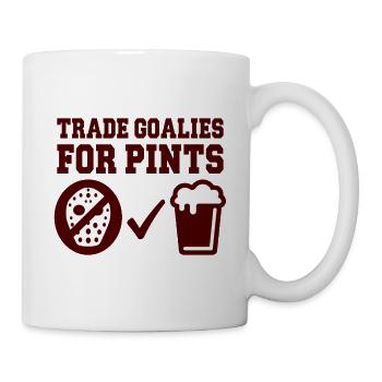 Trade Goalies for Pints Eishockey Humor - Mug - white - Right
