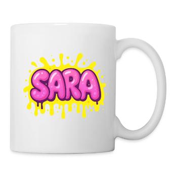 Graffiti  SARA Prénom cadeau idéal imprimable  - Mug blanc - blanc - Droite