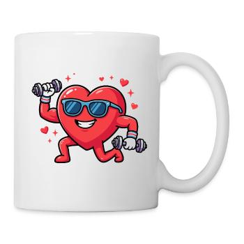 Entraînement amusant à la salle : lifting cardiaque vers V - Mug blanc - blanc - Droite