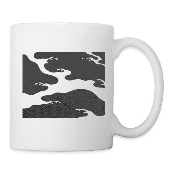 Gray Seigaiha – Japanese Wave Pattern  - Mug - white - Right