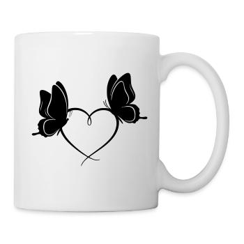 Cœur des papillons – Design amour & liberté - Mug blanc - blanc - Droite