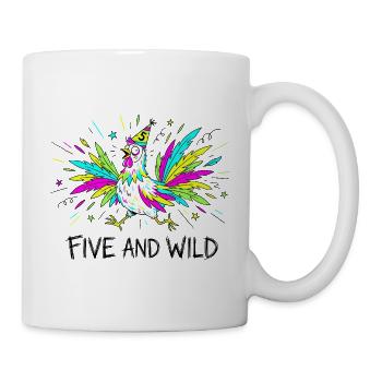Five And Wild Huhn 5.Geburtstag - Tasse - Weiß - Rechts