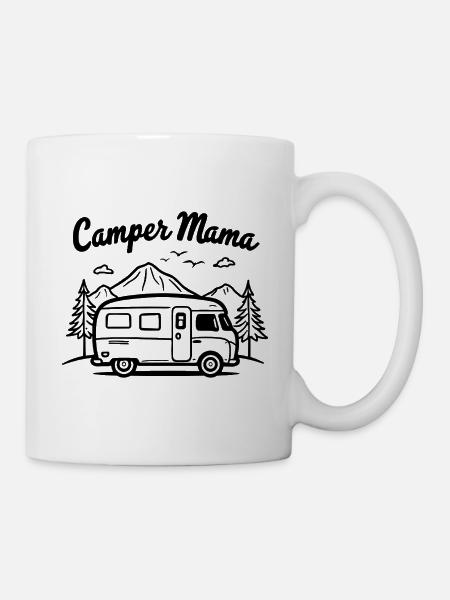 Camper Mama Abenteuer Berge Campingbus - Tasse - Weiß